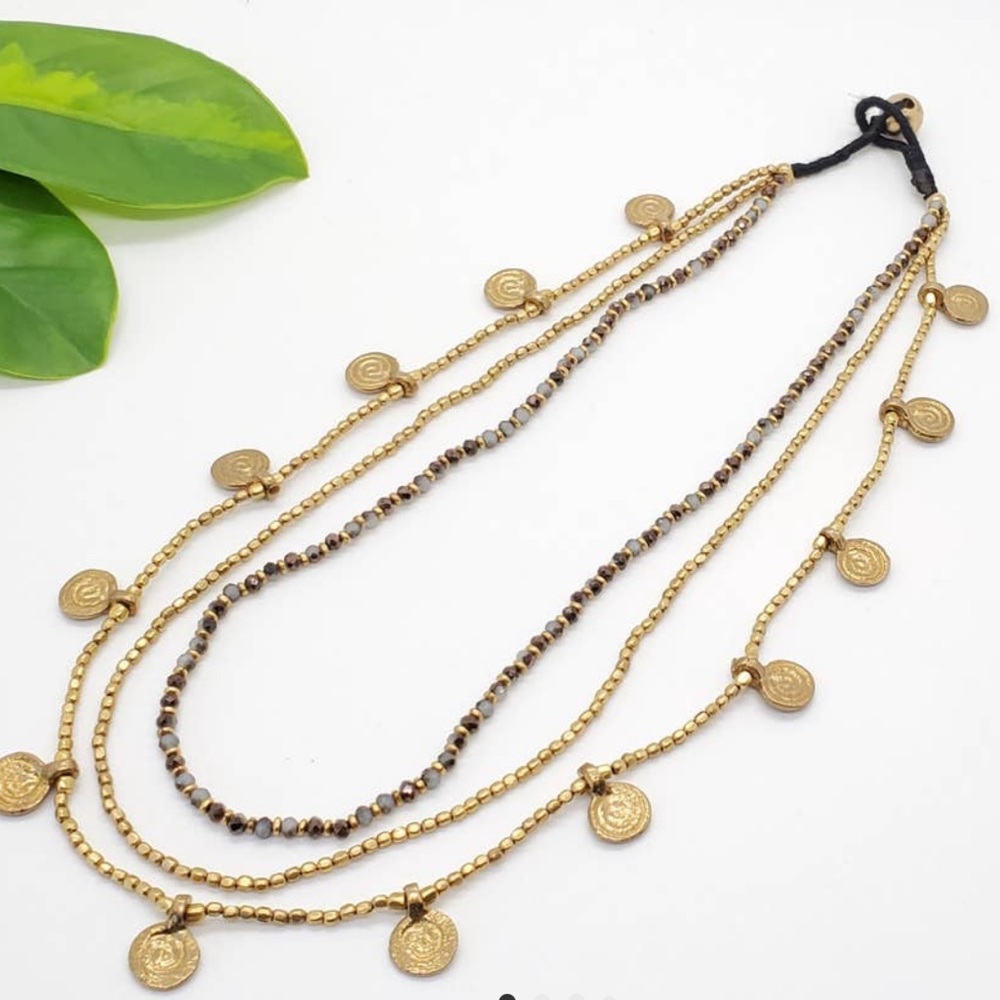 BAIZAAR LAYERED BEADED CHARM NECKLACE ❤️GORGEOUS❤️ - Picture 2 of 2